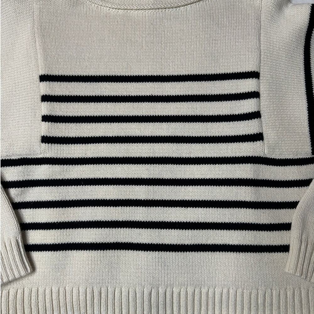 Madewell Cream and Black Striped Crewneck Sweater - Picture 8 of 12